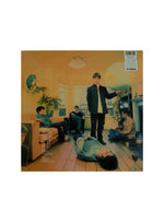 Disco vinyl firmado o autografiado por los integrantes de la banda Oasis Andy Bell, Liam Gallagher, Noel Gallagher y Gem Archer. Álbum “Definitely Maybe”