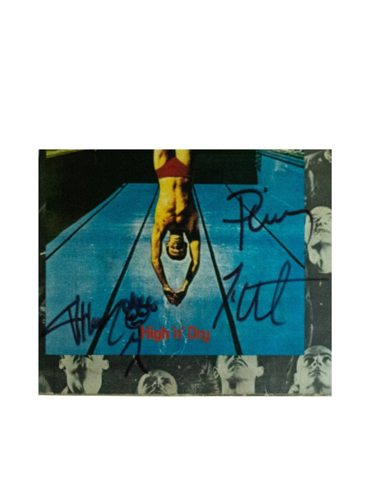 Disco vinyl firmado o autografiado por la banda Def Leppard álbum "High 'n' Dry"