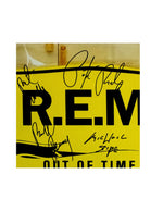 Disco vinyl firmado o autografiado por la banda R.E.M álbum "Out of Time"