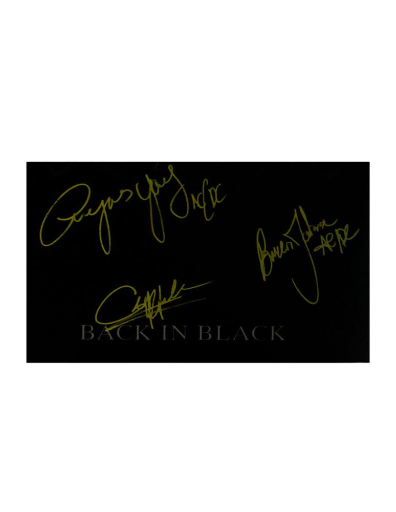 Disco vinyl firmado o autografiado por la banda AC/DC álbum "Back in Black"