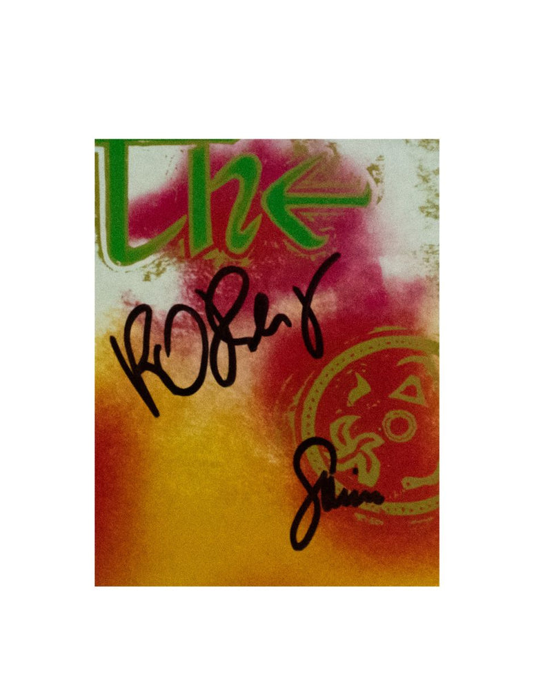 Disco vinyl firmado o autografiado por los integrantes de la banda The Cure Robert Smith y Simon Gallup. Álbum "The Top"