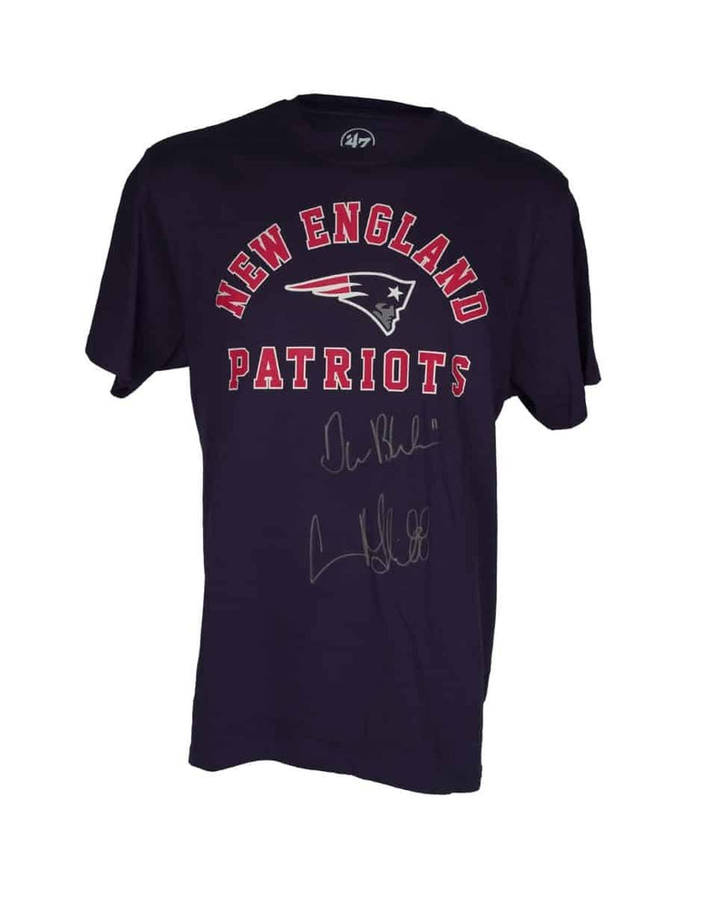Drew Bledsoe/Terry Glenn Playera Firmada/Autografiada Patriots