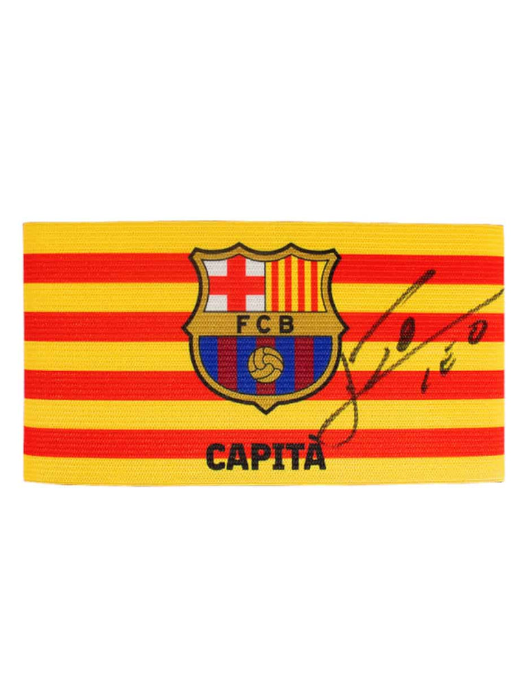 Lionel Messi Gafete de Capitán Firmado/Autografiado Barcelona Local