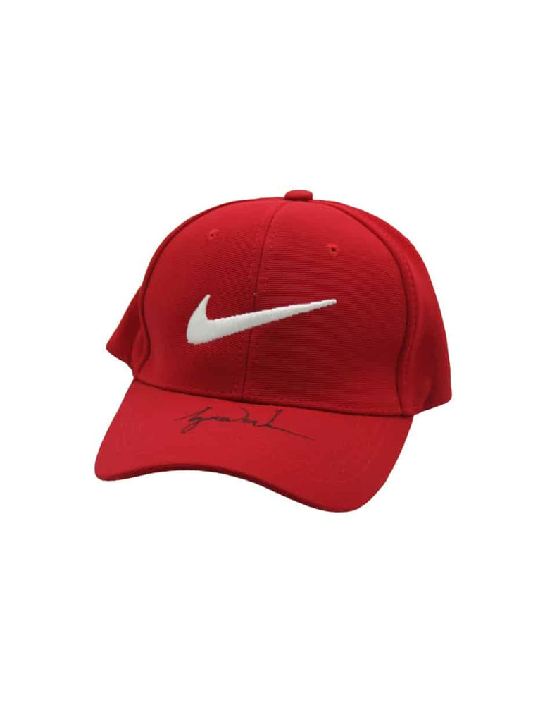 Tiger Woods gorra roja Swoosh Nike blanco