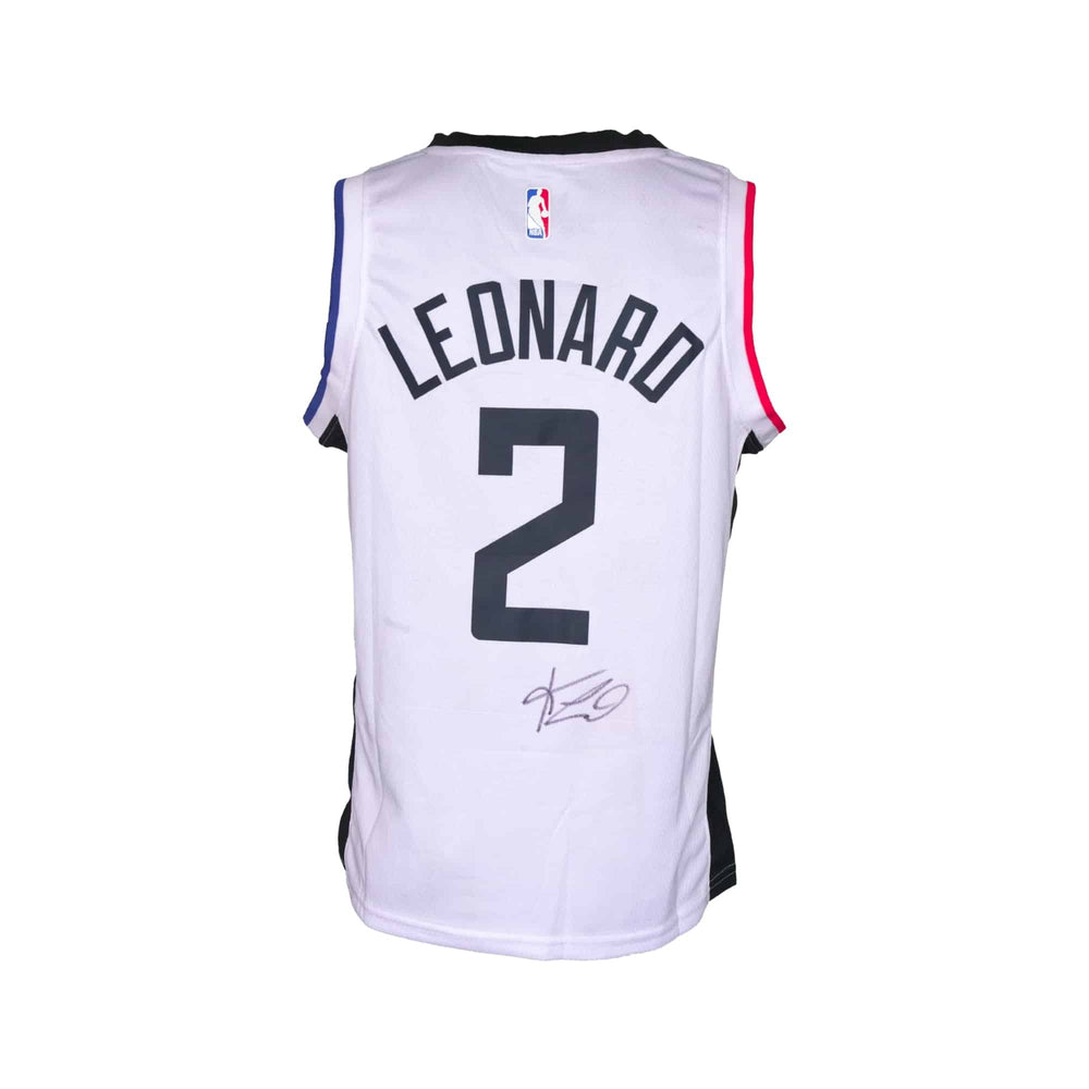 Kawhi Leonard Playera Firmada/Autografiada Clippers Blanca