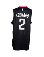 Kawhi Leonard Playera Firmada/Autografiada Clippers Negra