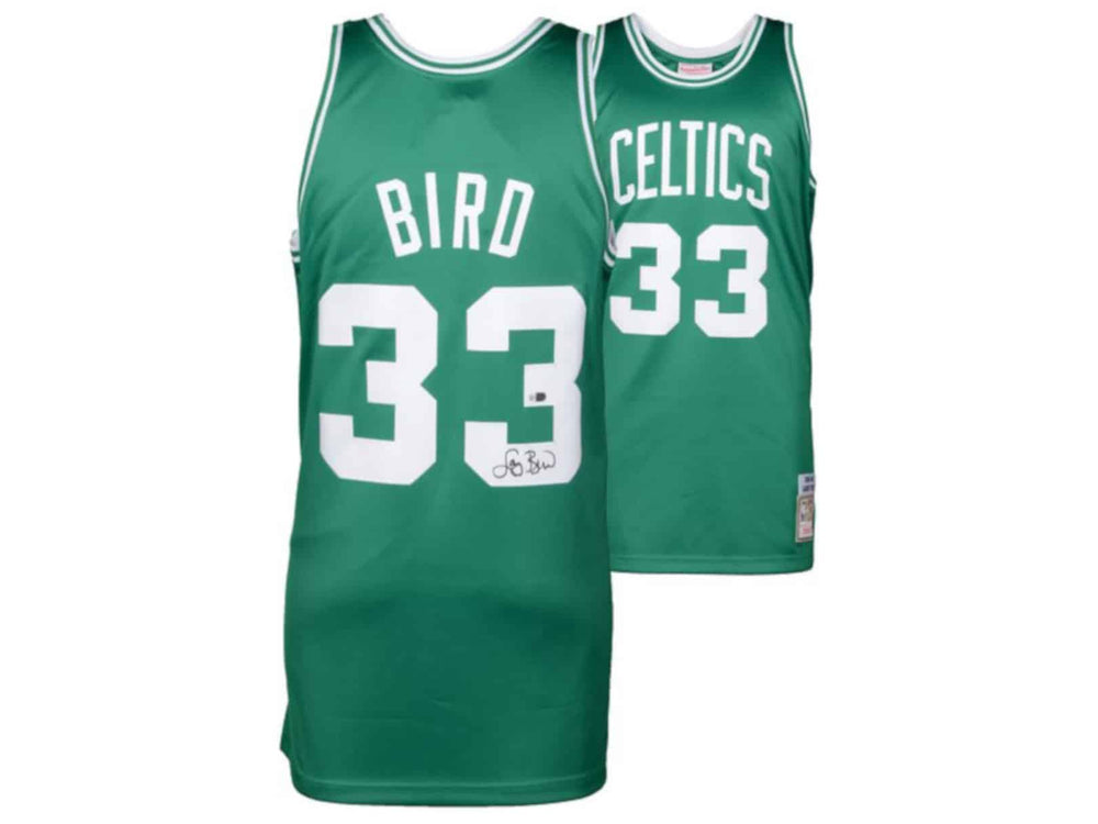 Larry Bird Playera Firmada/Autografiada Boston Celtics Verde