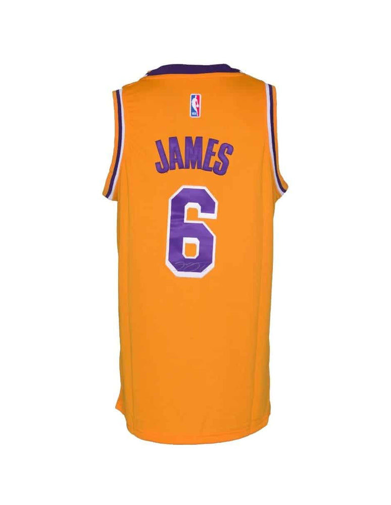 LeBron James Playera Firmada/Autografiada Los Angeles Lakers Amarilla 2