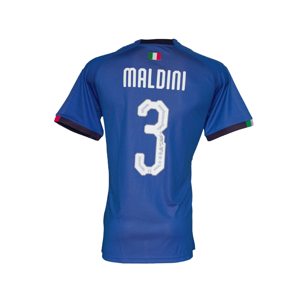 Paolo Maldini Playera Firmada/Autografiada Italia 2018